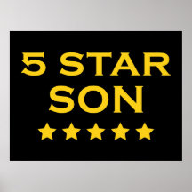 Funny Cool Gifts : Five Star Son Poster
