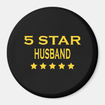 Funny Cool Gifts for Husbands : Five Star Husband Fridge Magnet