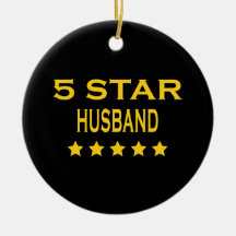 Funny Cool Gifts for Husbands : Five Star Husband Ornament