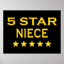 Funny Cool Nieces : Five Star Niece Posters