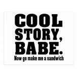 Funny cool story babe postcard
