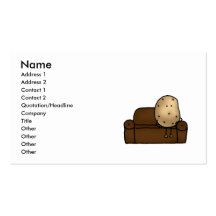 Funny couch potato business card