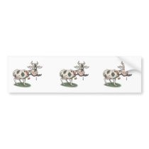 funny cow biting tail bumper stickers