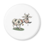 funny cow biting tail magnets
