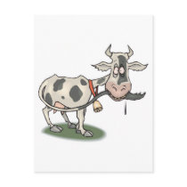funny cow biting tail post cards
