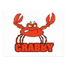 funny crabby red crab with an attitude post card