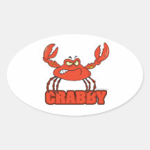 funny crabby red crab with an attitude stickers