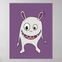 Funny Crazy Monster With Cracked Teeth (Large) posters