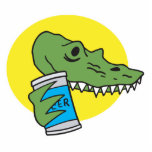 funny crocodile with beer photo sculptures