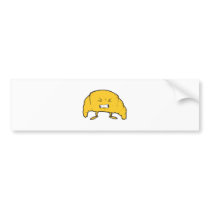 funny croissant cartoon character bumper sticker