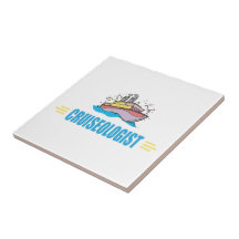 Funny Cruise Ship Ceramic Tile