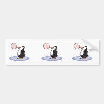 funny cute bubble gum penguin bumper sticker