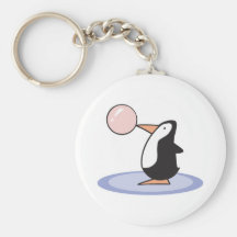 funny cute bubble gum penguin key chains