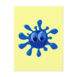 Funny Cute Cartoon Blue Water Goo Splatter postcards
