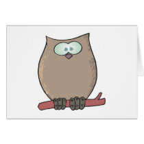 funny cute cartoon owl greeting card