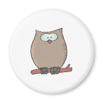 funny cute cartoon owl magnet