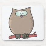 funny cute cartoon owl mousepads