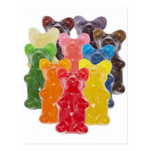 Funny Cute Gummy bear Herds Postcards