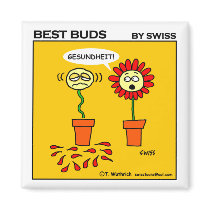 Funny Cute Hayfever Flower Cartoon Refrigerator Magnet
