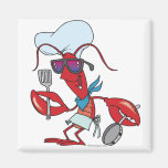 funny cute lobster cook chef fridge magnets