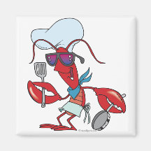 funny cute lobster cook chef fridge magnets