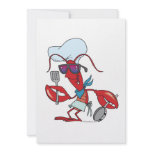 funny cute lobster cook chef invitations
