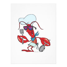 funny cute lobster cook chef personalized announcement