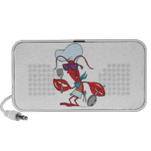 funny cute lobster cook chef laptop speakers