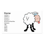 funny cute sheep sticking tongue out from behind business card template