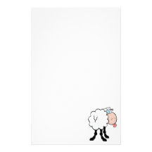 funny cute sheep sticking tongue out from behind custom stationery