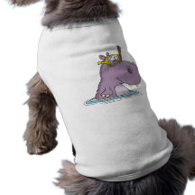 funny cute snorkelling swimming hippo doggie tshirt