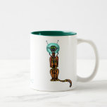 Funny cute space cat mug design