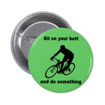 Funny cycling pinback button