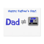 Funny Dad Not Equal ATM postcards