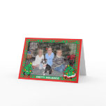 Funny Dancing Christmas Trees Cartoon Photo Frame cards