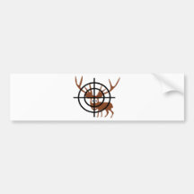 funny deer in crosshair icon bumper sticker