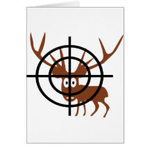 funny deer in crosshair icon greeting cards