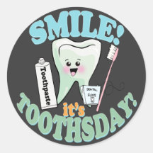 Funny Dentist Dental Hygienist Round Stickers