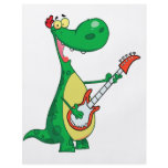 funny dinosaur playing guitar flyers
