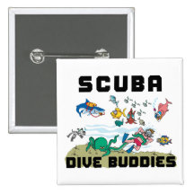 Funny Dive Buddy SCUBA Dive Buddy Button