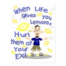 Funny Divorce / Ex-Husband Cartoon Post Card