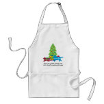 Funny Dog  and Cat Christmas Presents aprons