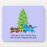 Funny Dog  and Cat Christmas Presents mousepads