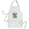 Funny Don't Get Mad Cow, Get Vegan Gear aprons