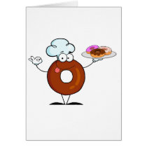 funny doughnut doughnut chef cartoon character cards