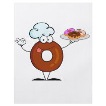 funny doughnut doughnut chef cartoon character full colour flyer