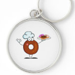 funny doughnut doughnut chef cartoon character keychain