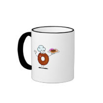 funny doughnut doughnut chef cartoon character coffee mugs