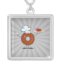 funny doughnut doughnut chef cartoon character custom jewelry