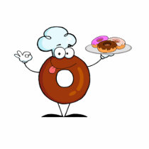 funny doughnut doughnut chef cartoon character photo cut outs